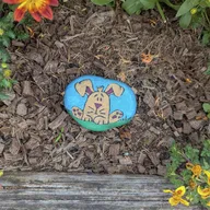 Un petit lapin s’est posé dans le jardin… saurez-vous retrouver ce galet caché ?